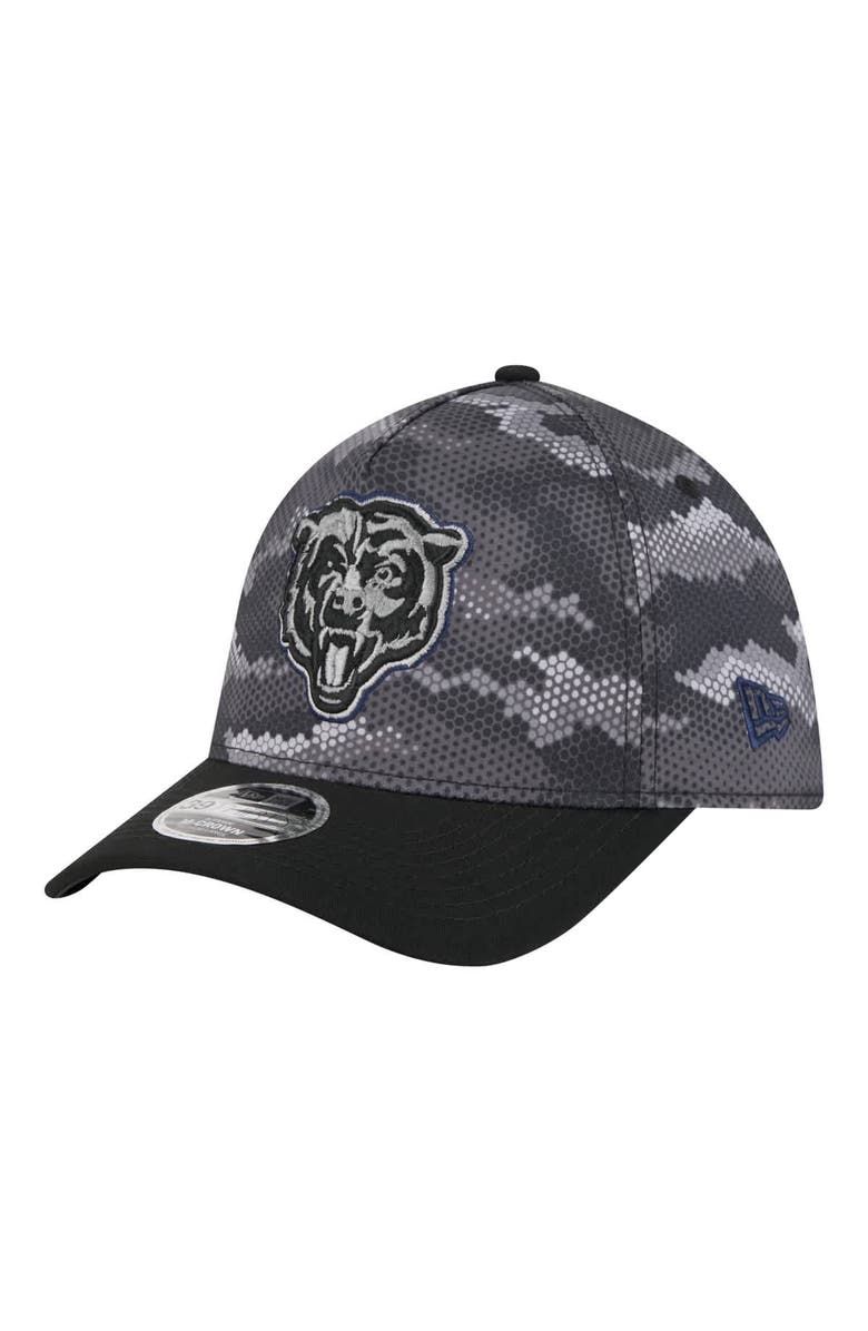 New Era Men's New Era Black Chicago Bears Camo A-Frame 39THIRTY Flex Hat, Main, color,