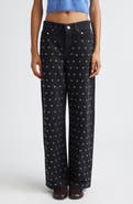 MONSE Grommet Detail Straight Leg Jeans