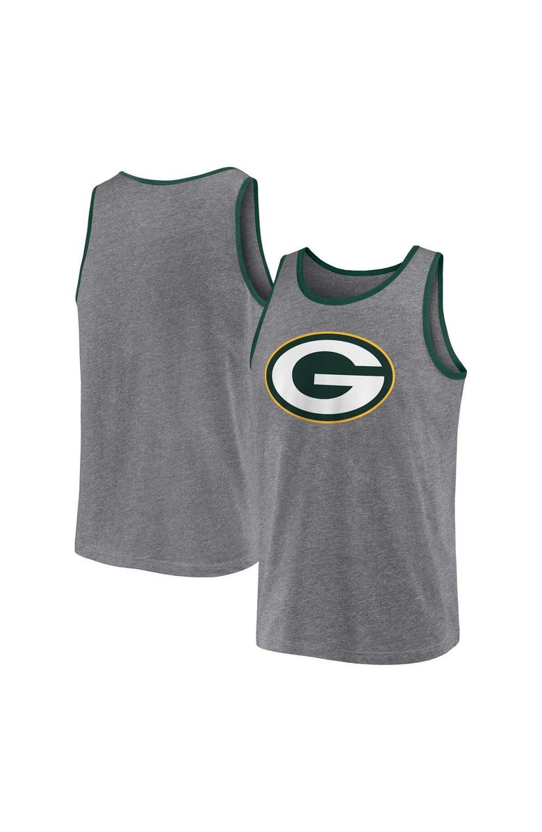 FANATICS Men's Fanatics Branded Heather Gray Green Bay Packers Primary Tank Top, Main, color,