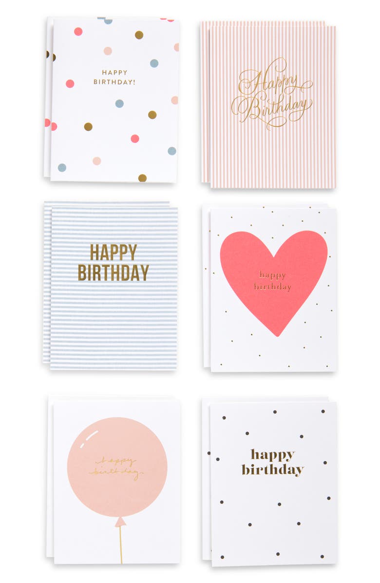 Sugar Paper Birthday Box Assorted Set of 12 Cards
Envelopes, Alternate, color, White