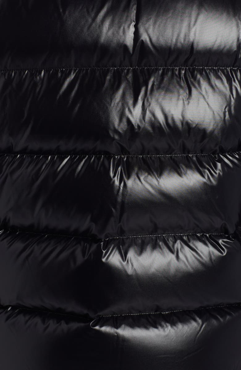 Moncler Maya Lacquered Down Jacket, Alternate, color, Black/ Black