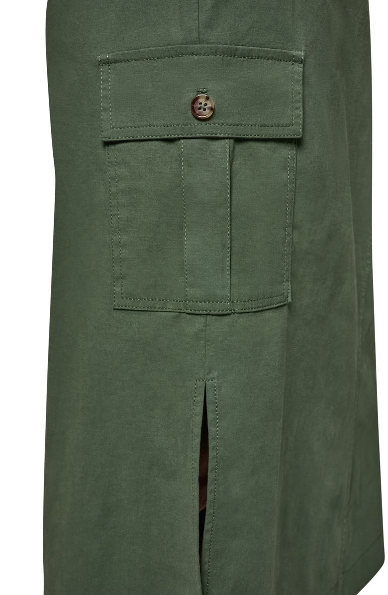 Donna Karan New York Tie Waist Cargo Midi Skirt, Alternate, color, Verde