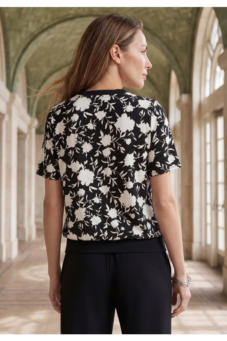 Blouson Top, Alternate, color, BLACK BLOOM