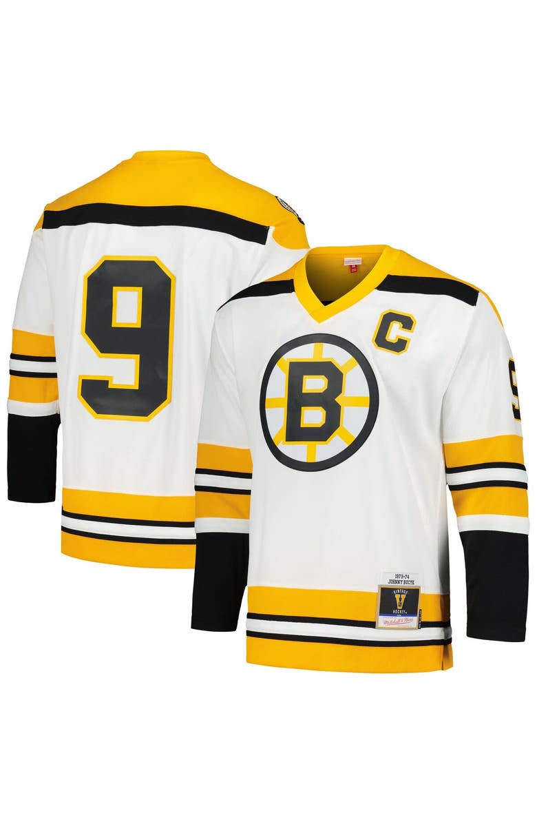 Mitchell & Ness Men's Mitchell & Ness Johnny Bucyk White Boston Bruins  1973/74 Blue Line Player Jersey, Alternate, color, 