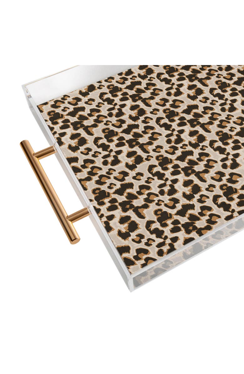 Deny Designs Leopard Print Acrylic Tray, Alternate, color, Beige