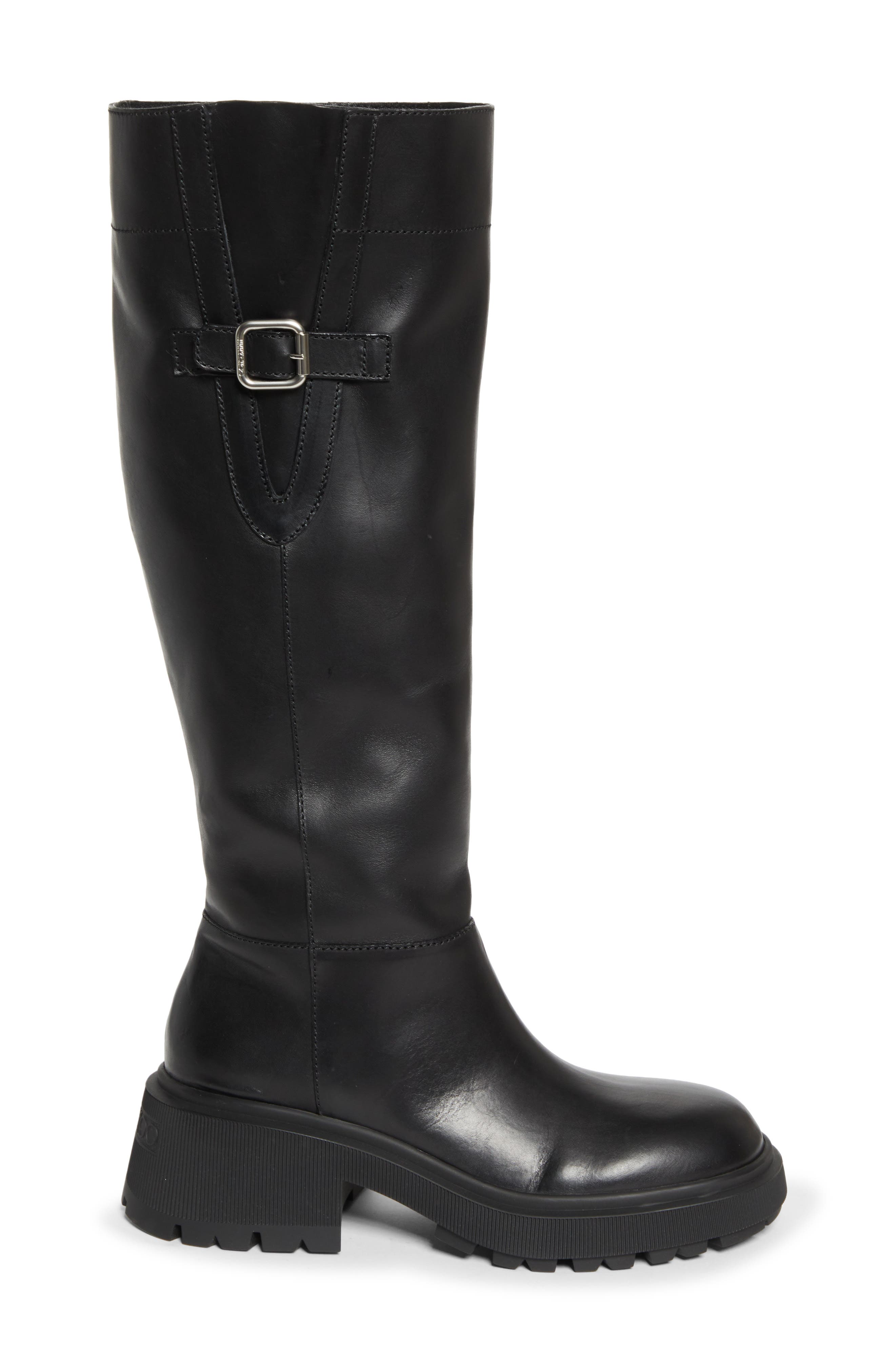 Jimmy Choo Tamsin Lug Sole Knee High Boot, Alternate, color, Black/ Black
