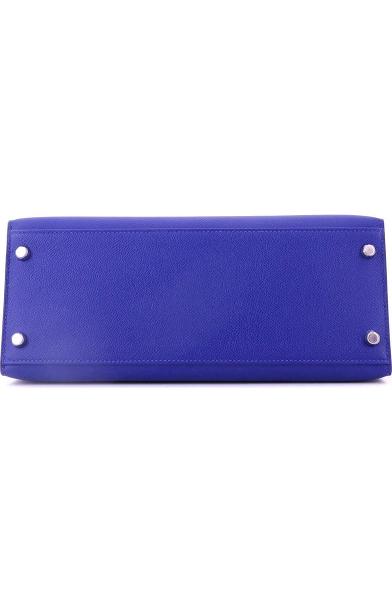 Pre-Owned Hermes Kelly Handbag Blue Epsom with Brushed Palladium Hardware 28, Alternate, color, Bleu Electrique