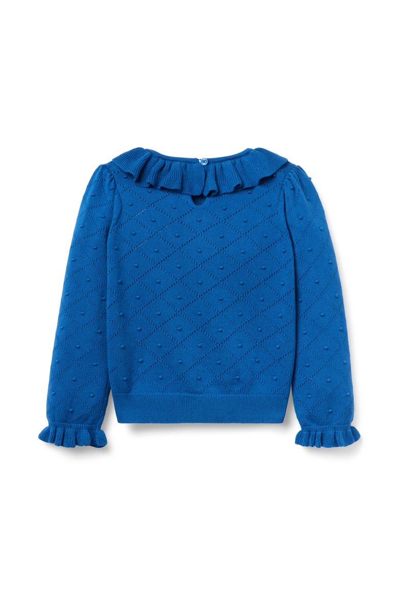 Textured Ruffle Collar Sweater, Alternate, color, Blue