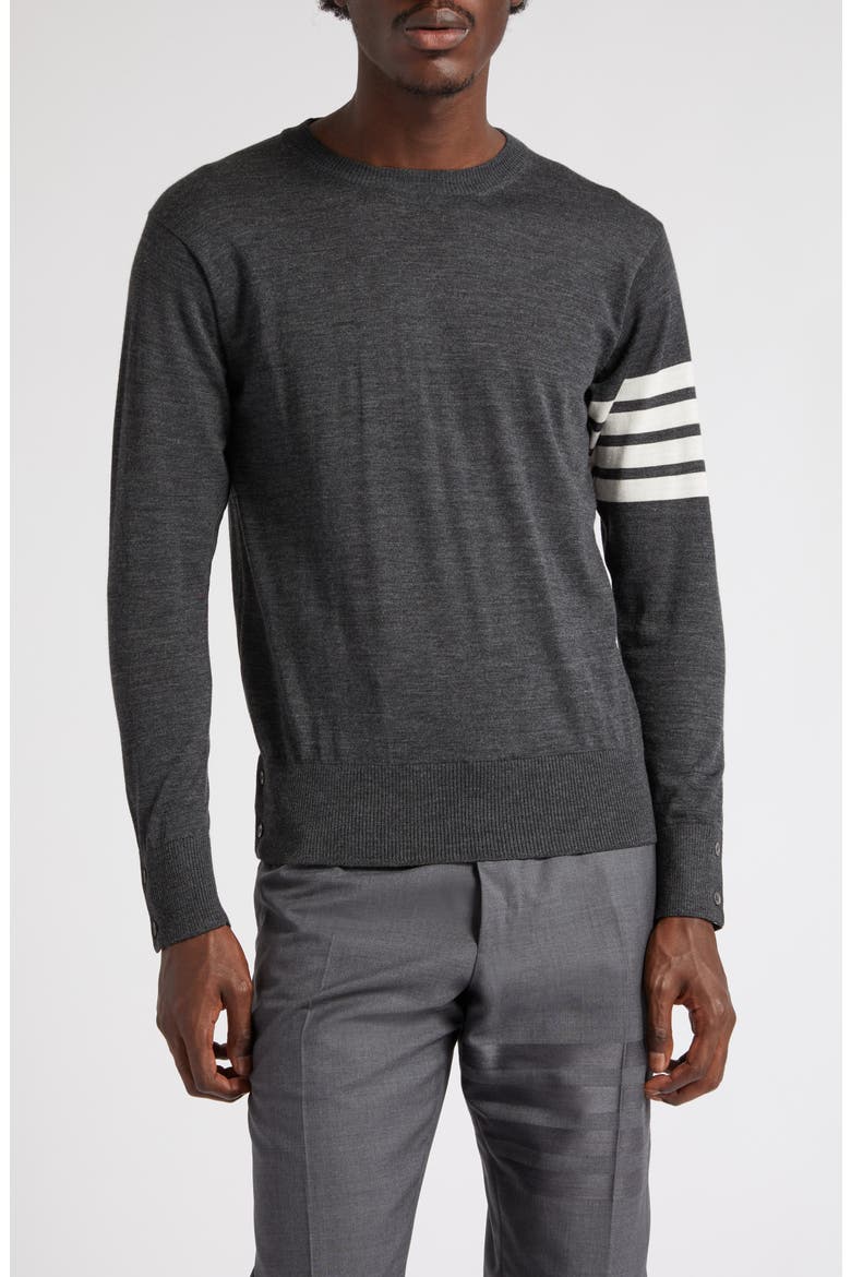 Men's 4-Bar Merino Wool Sweater, Main, color, DARK GREY