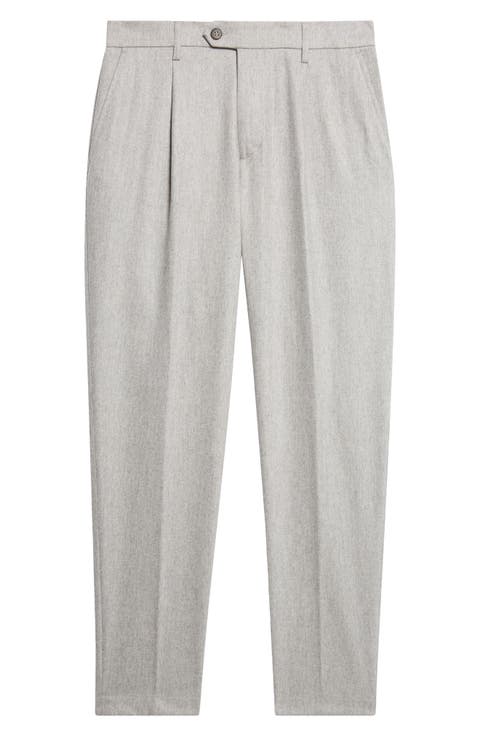 Relaxed Fit Pleated Wool & Cashmere Trousers