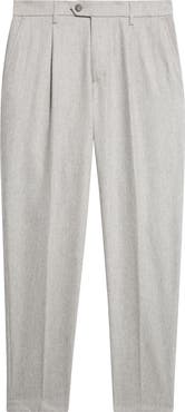 Eleventy Relaxed Fit Pleated Wool & Cashmere Trousers