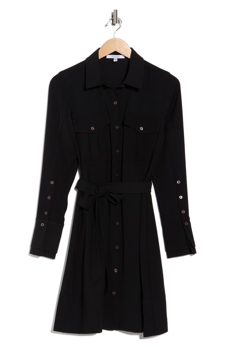 Derek Lam 10 Crosby Alexis Long Sleeve Shirtdress, Alternate, color, Black
