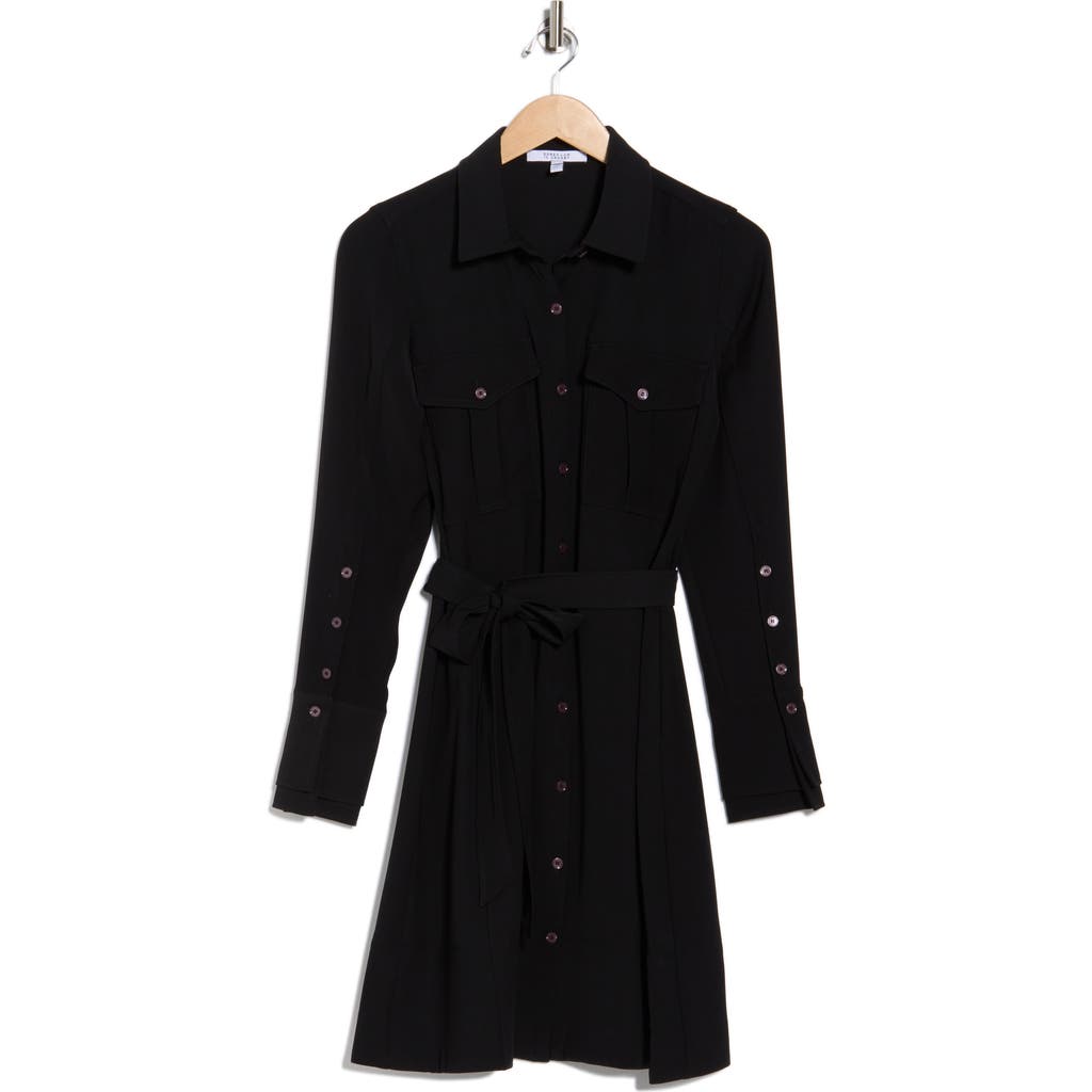 Derek Lam 10 Crosby Alexis Long Sleeve Shirtdress In Black