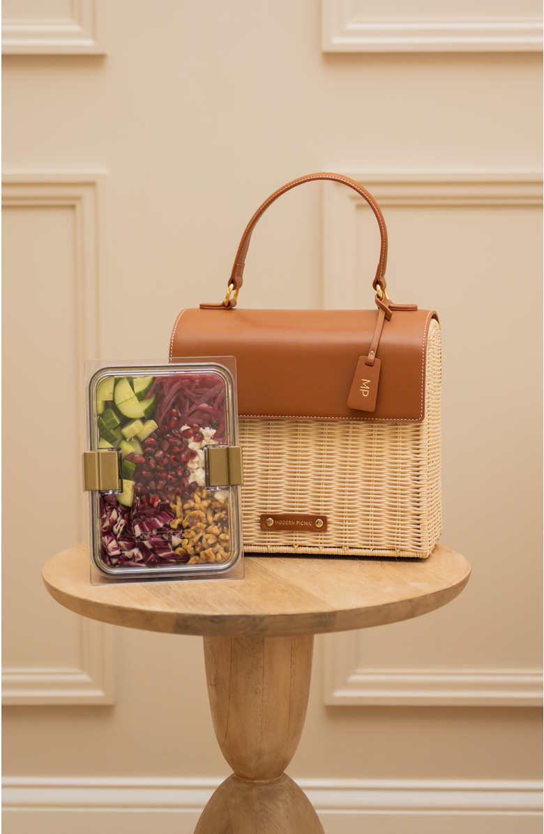 Modern Picnic The Luncher Lunch Box, Alternate, color, Light Brown Wicker