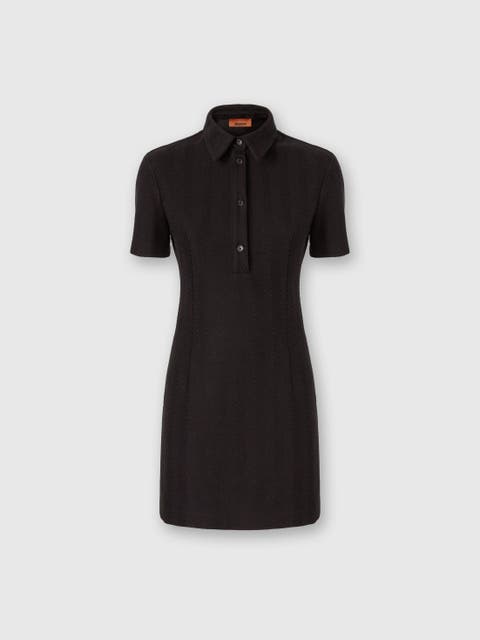 Polo Mini Dress With Zigzag Pattern