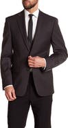 Calvin Klein Solid Gray Wool Suit Suit Separate Jacket