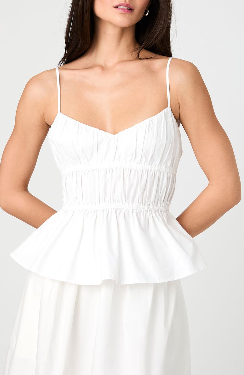 French Connection Cotton Peplum Camisole, Main, color, Summer White