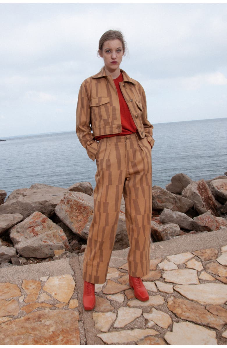 Untitled in Motion Simplus Cropped Cotton Twill Jacket, Alternate, color, Accenda Clay