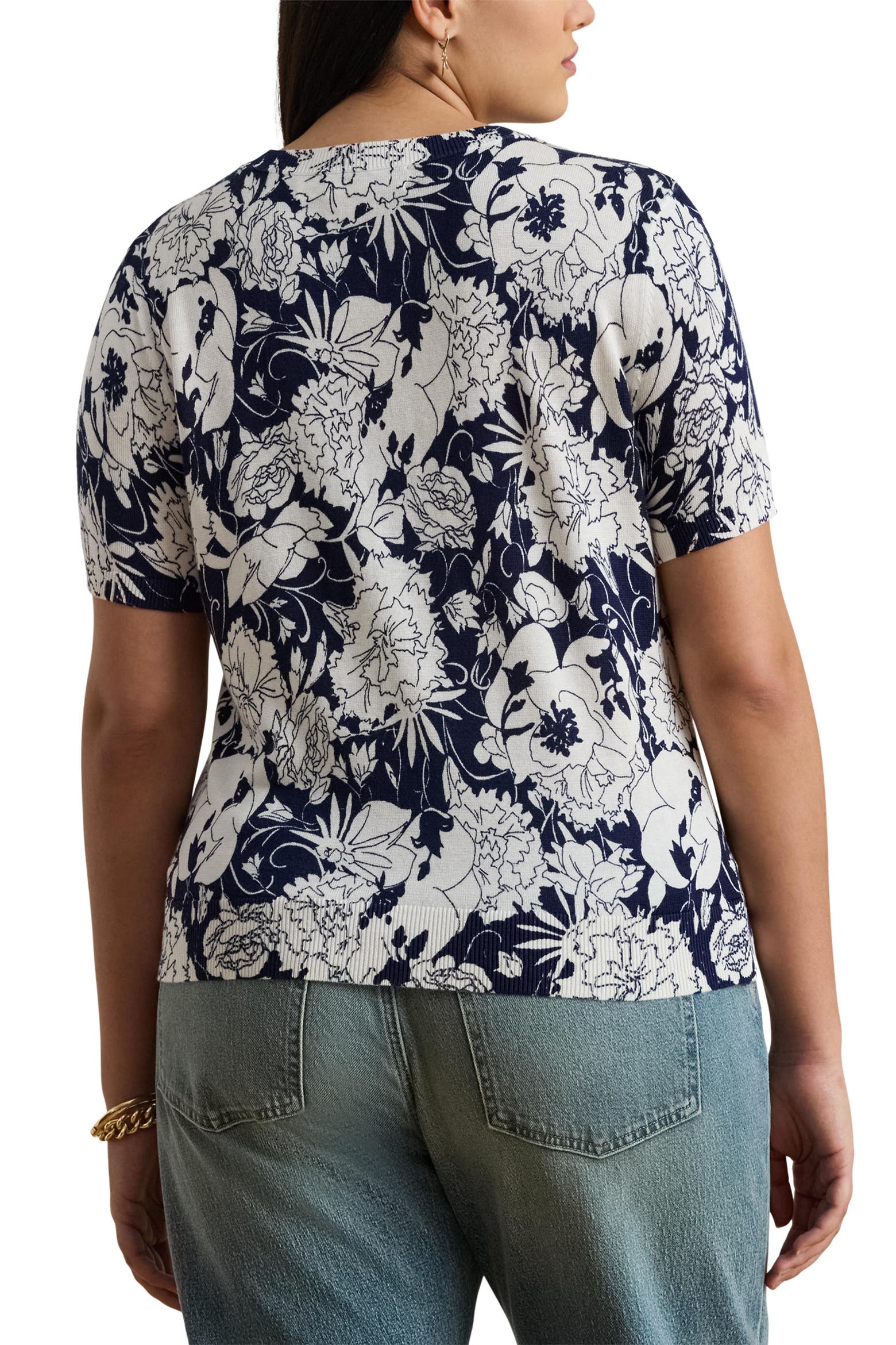 Tech It Ralph Lauren Ralph Lauren Short Sleeve Sweater (Women) | Nordstromrack