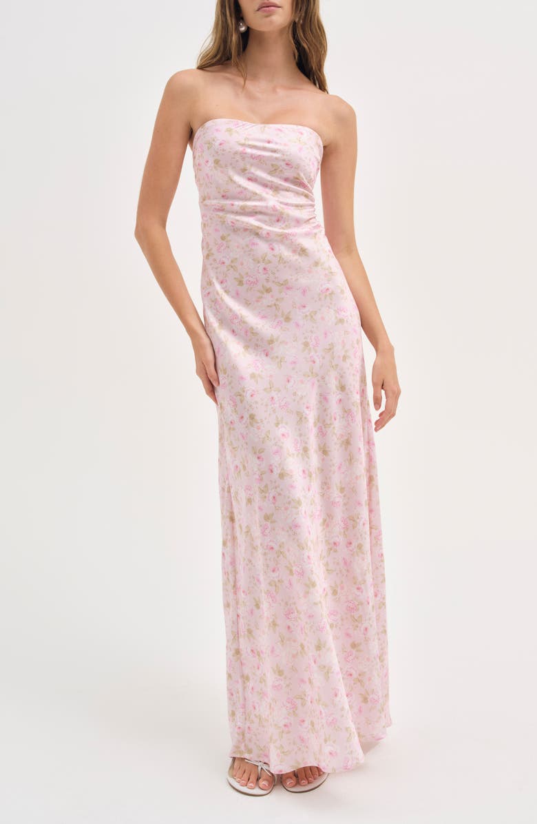 For Love & Lemons Carla Strapless Maxi Dress, Main, color, Pink