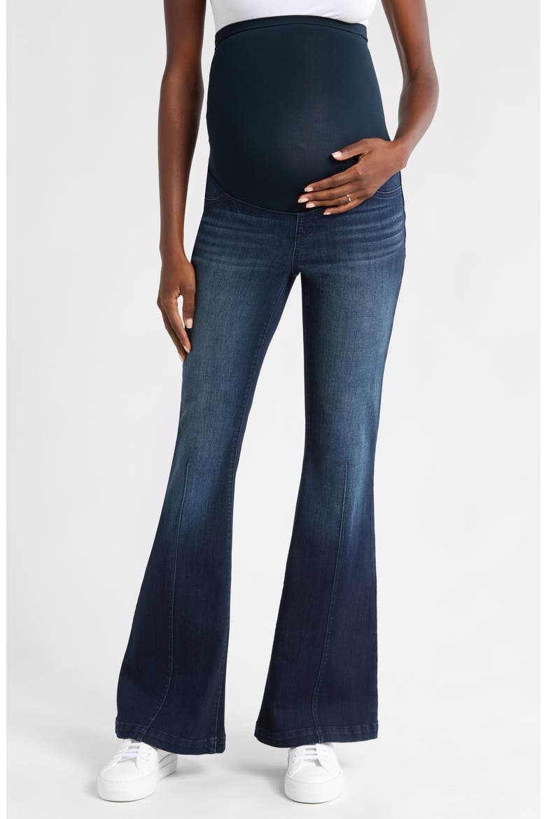 Over the Bump Darted Flare Maternity Jeans, Main, color, SADE
