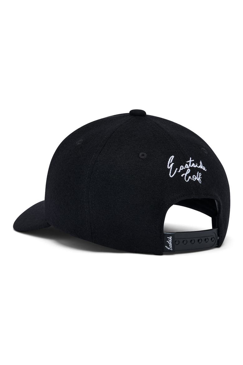 Logo Embroidered Wool Melton Snapback Hat, Alternate, color, BLACK