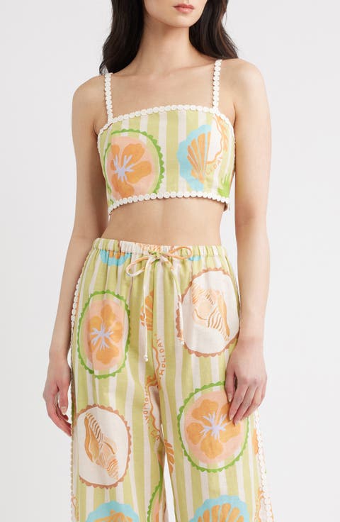 Fiorella Linen & Cotton Bandeau Top