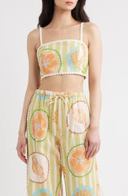 A.REN Fiorella Linen & Cotton Bandeau Top