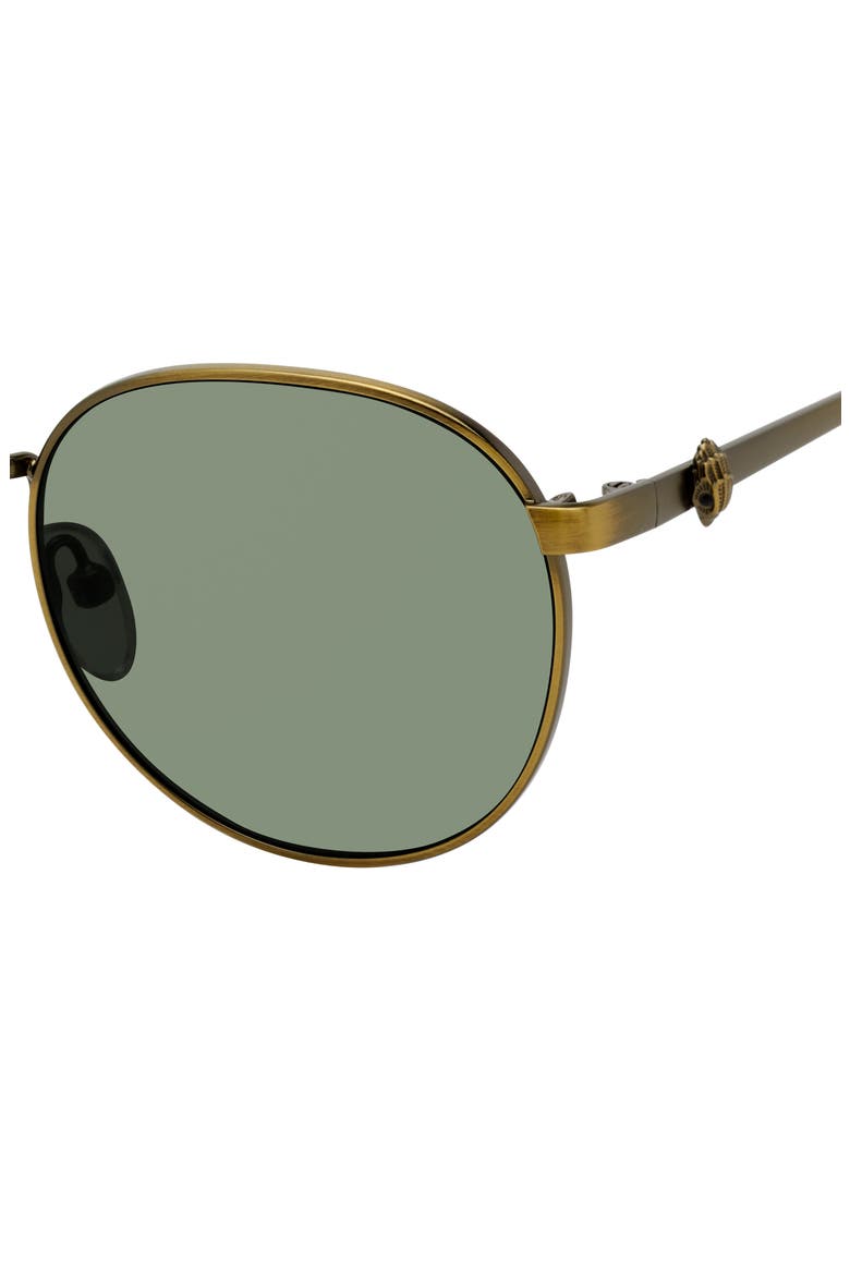 51mm Round Sunglasses, Alternate, color, BRASS/ GREEN