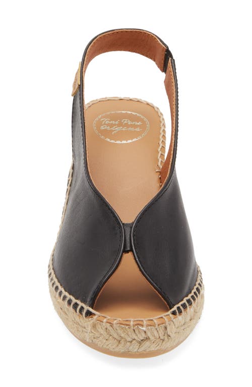 Toni Pons Laila Slingback Peep Toe Platform Wedge Sandal In Black