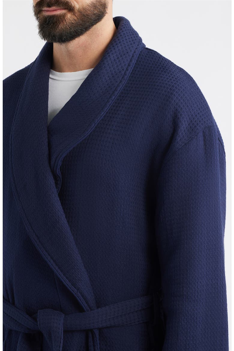 Aberdeen Waffle Knit Robe, Alternate, color, NAVY