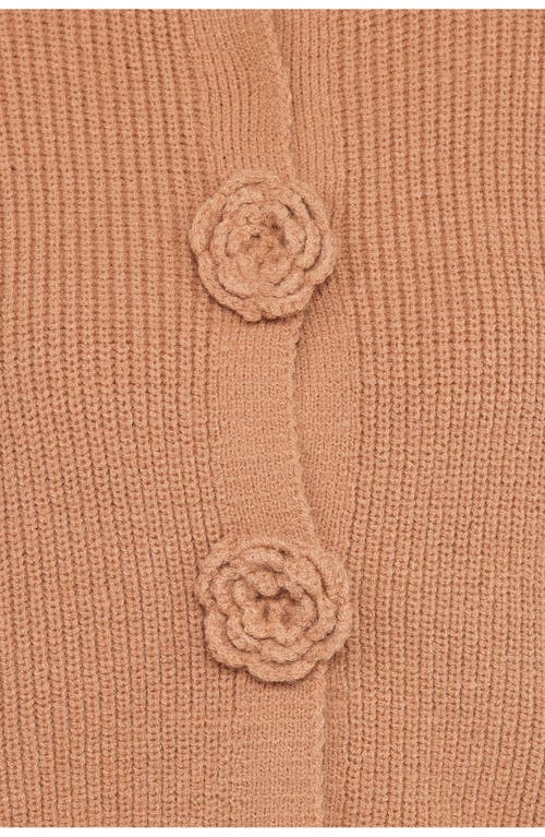 Petal And Pup Petal & Pup Jones Rosette Cardigan In Brown