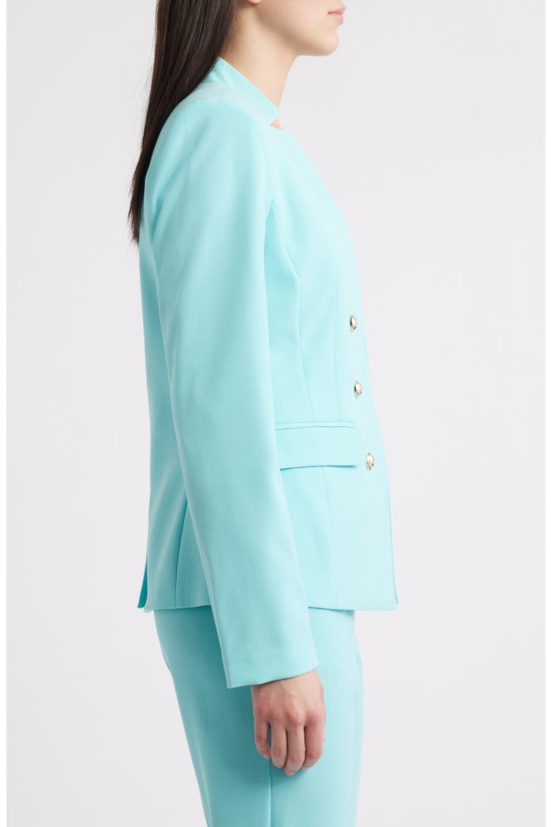 Faux Double Breasted Jacket, Alternate, color, TURQUOISE