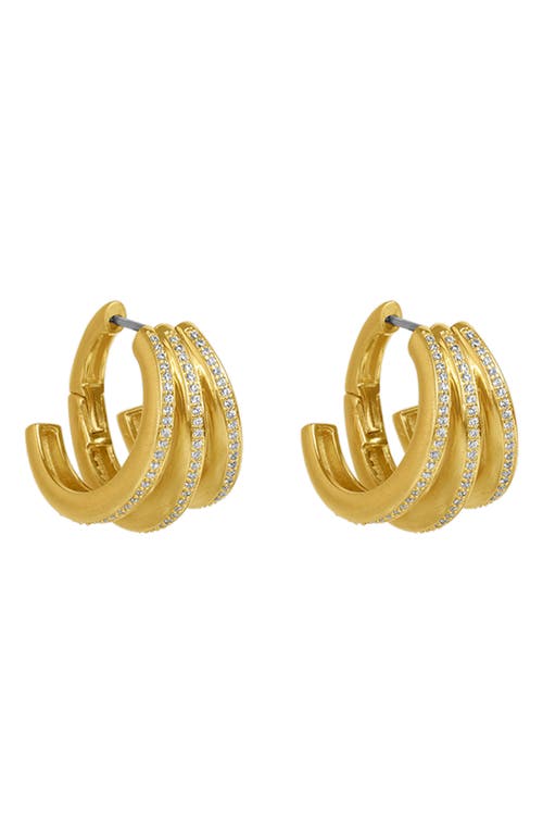 Dean Davidson Dauphine Pavé Hoop Earrings In White Topaz/gold