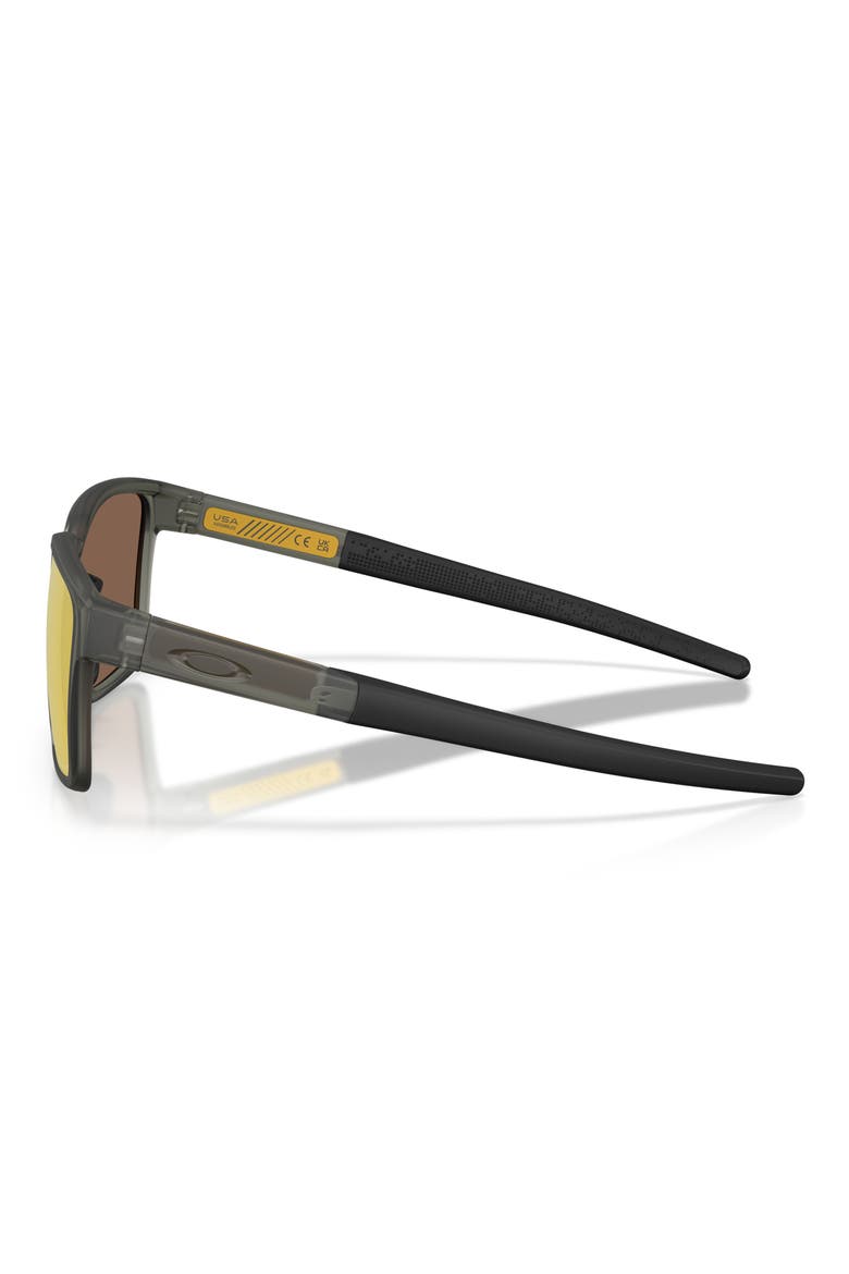 57mm Polarized Rectangular Sunglasses, Alternate, color, MATTE OLIVE INK / 24K POLAR