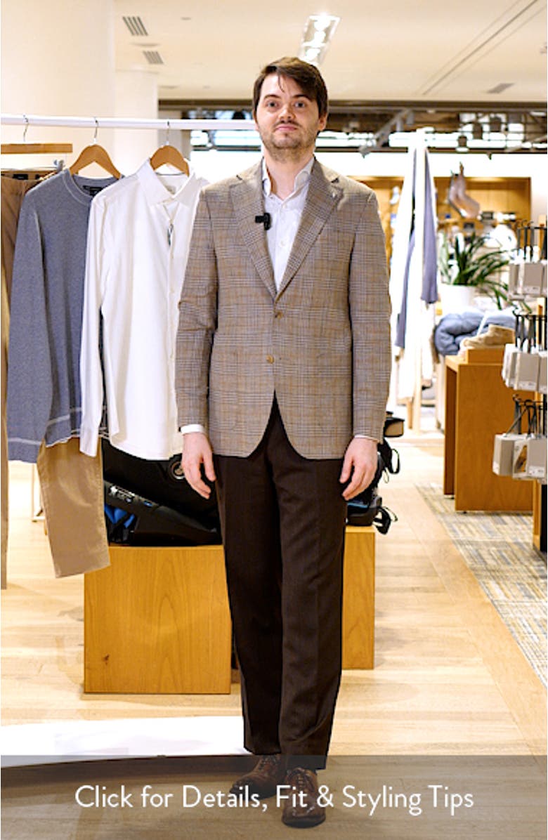 Hampton Tan Glen Check Knit Wool Sport Coat, sales video thumbnail