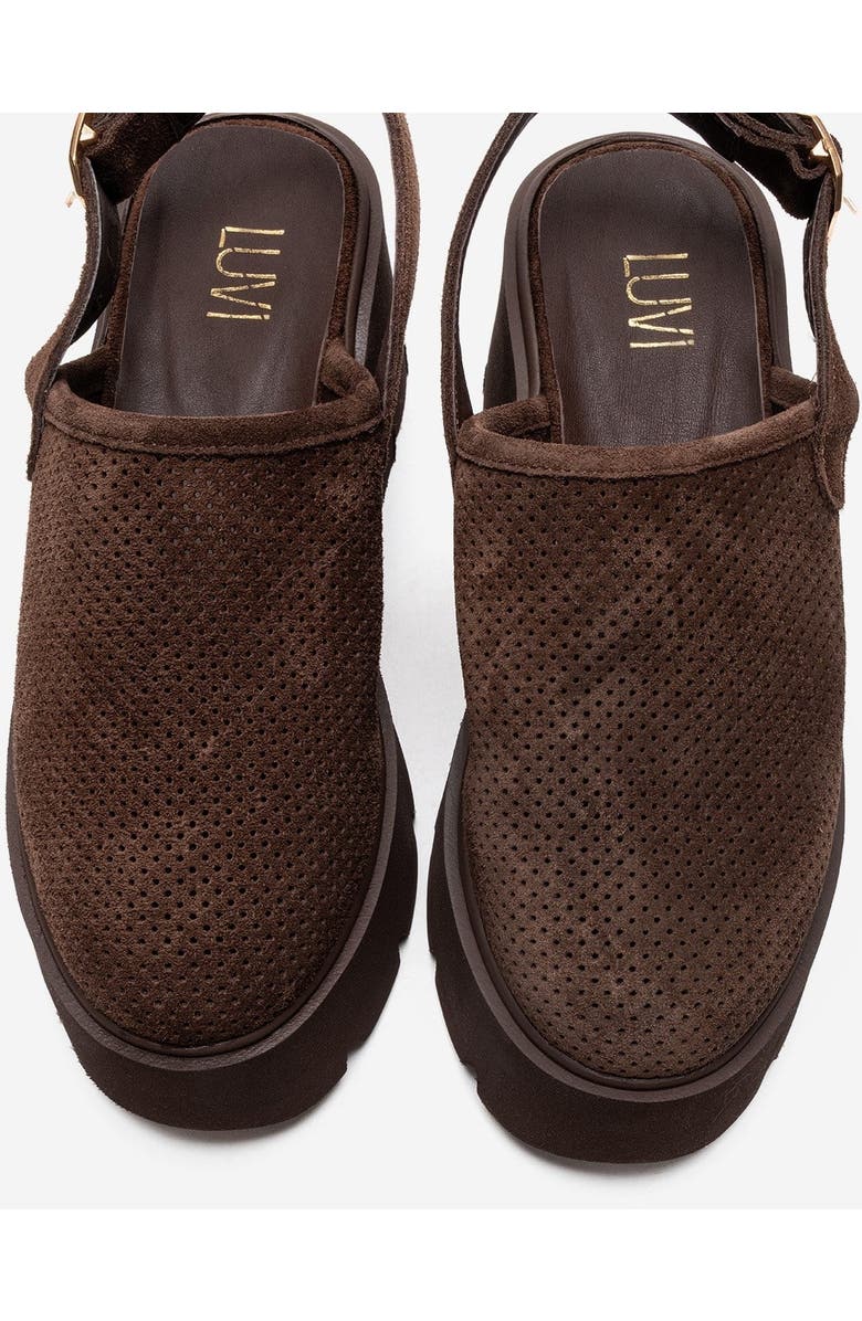 Forever & Always Shoes Caldris Leather Platform Sandal, Alternate, color, Brown Suede