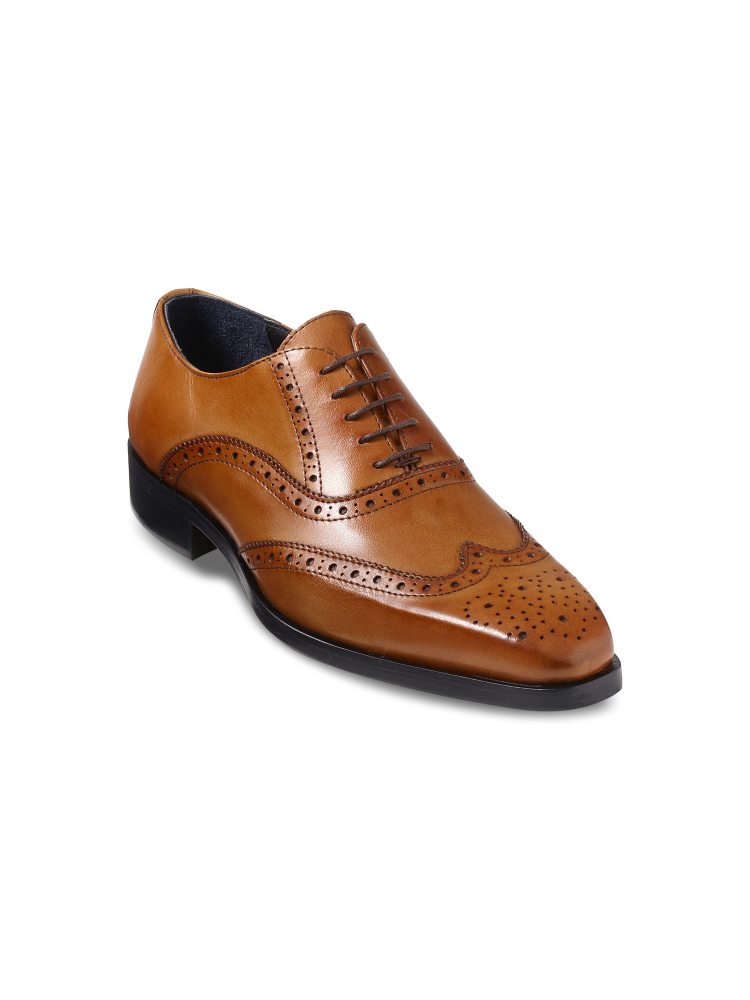 Paul Fredrick Leather Wing Tip Oxford Shoes, Main, color, Chestnut