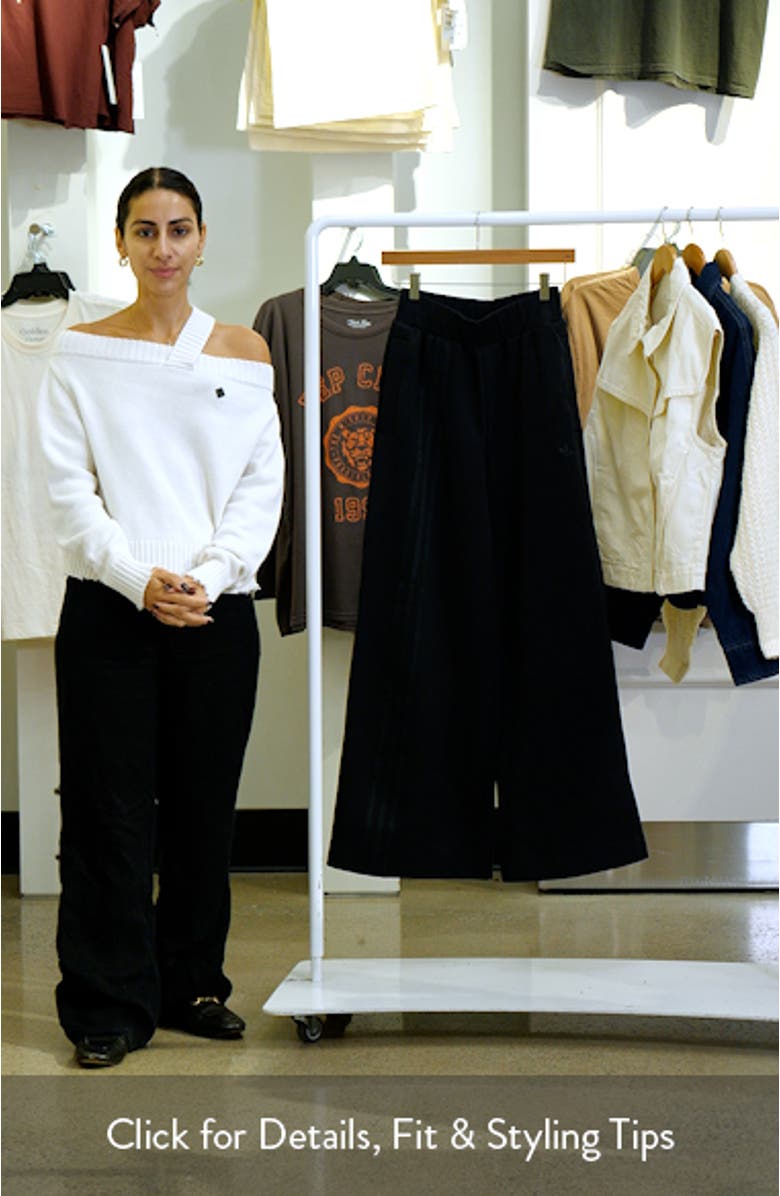 Off Placed 3-Stripes Wide Leg Sweatpants, sales video thumbnail