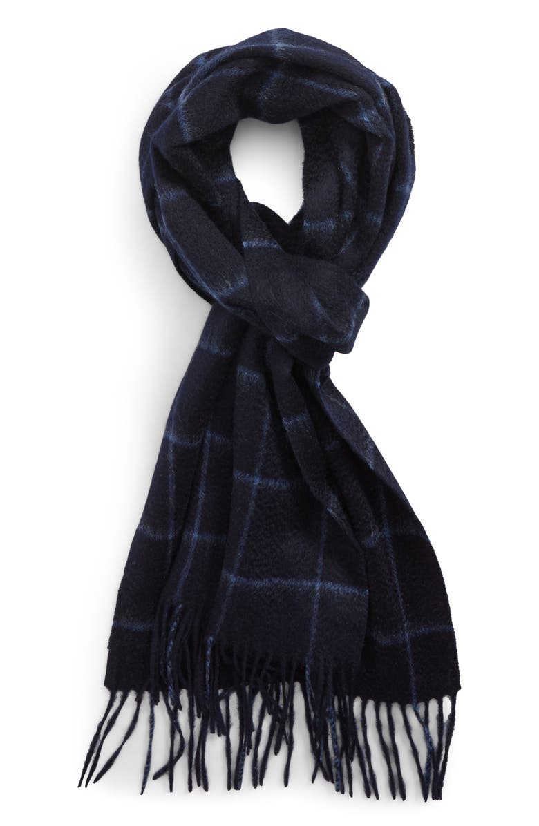 NORDSTROM MEN'S SHOP Cashmere Grid Scarf, Main, color, 