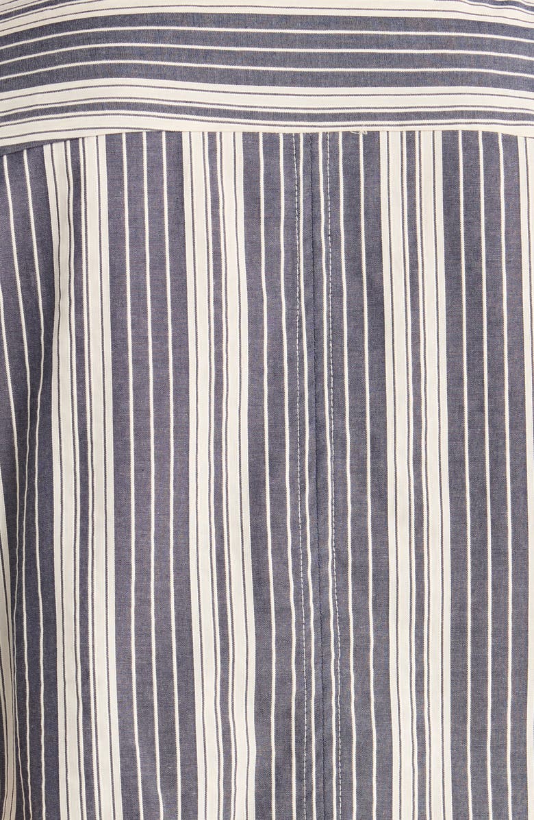 Faithfull the Brand Cyrene Tie Waist Romper, Alternate, color, Antique Navy Stripe