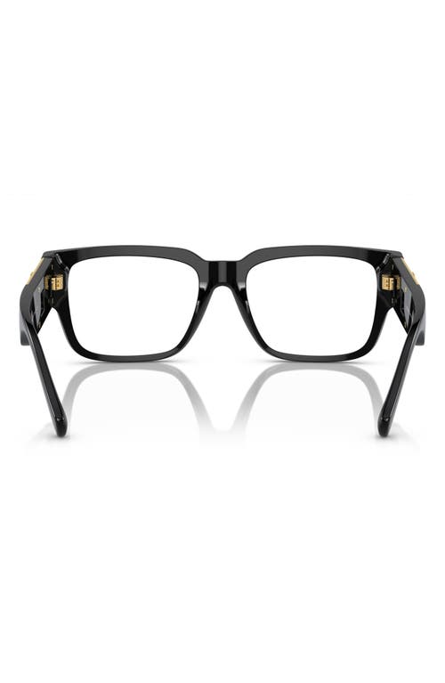Versace 55mm Square Optical Glasses In Shiny Black
