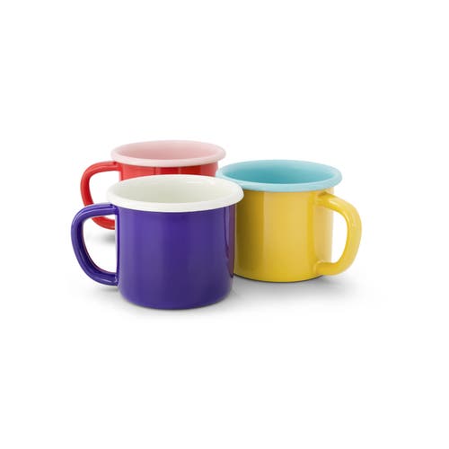 Elifle Two Tone Enamel Mug In Blue