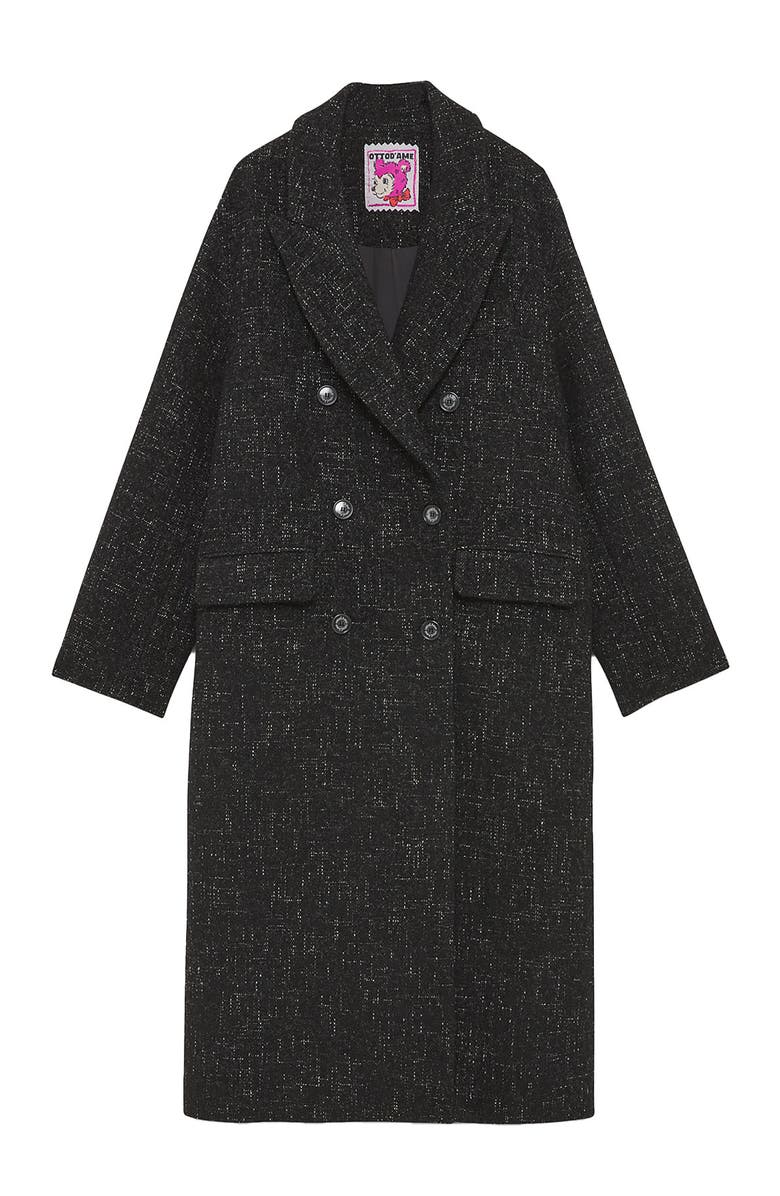 ottod'Ame Wool-Blend Double-Breasted Coat, Alternate, color, Black