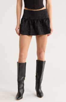 Motel Raffita Satin Jacquard Miniskirt