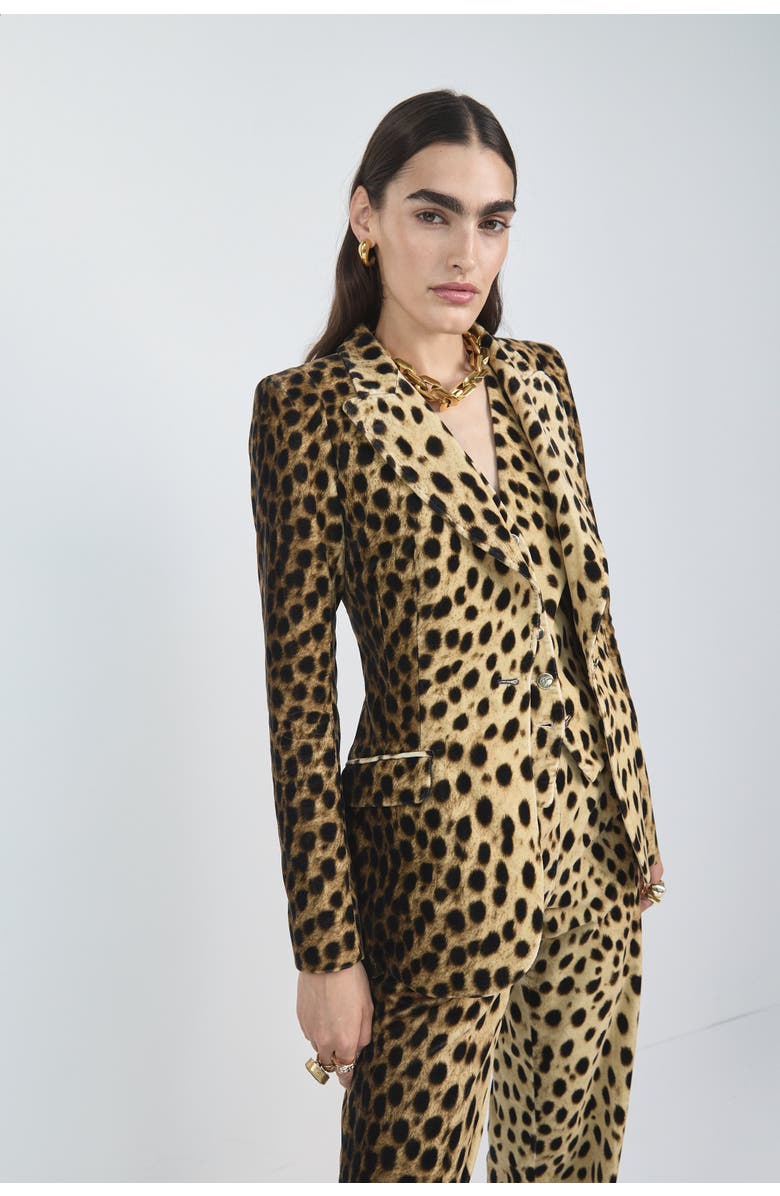 Temperley London Nemera Velvet Jacket, Alternate, color, Leopard Print