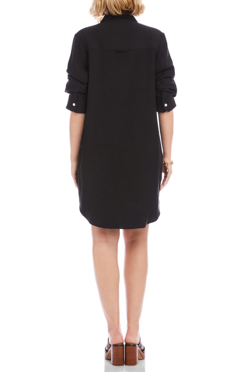 Karen Kane Ruched Sleeve Shirtdress, Alternate, color, Black