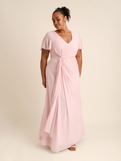 Knot Front Chiffon Bridesmaid Dress