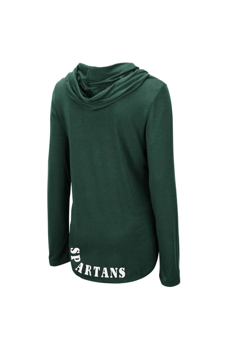 COLOSSEUM Women's Colosseum Green Michigan State Spartans My Lover Lightweight Hooded Long Sleeve T-Shirt, Alternate, color, Green