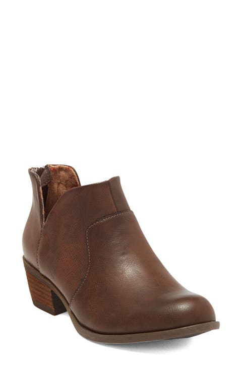 B O C by Born Lucy Notched Topline Block Heel Bootie (Women)